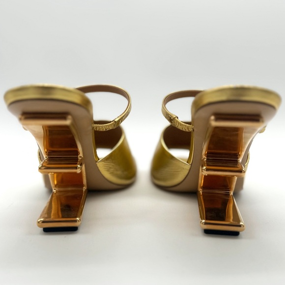 Fendi First Gold F Mule Heels - Picture 5 of 9